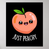 Poster Juste Peachy Funny Peach Pun Pun Dark BG (Devant)