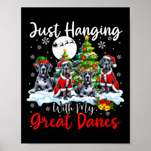 Poster Juste Pénétrer Avec Mes Grands Danois Noël Trois P