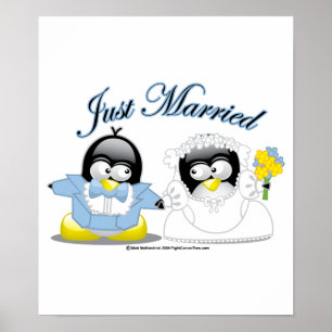 Poster Juste pingouins mariés