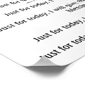 Poster Juste pour aujourd'hui, je ne m'inquiéteraiJuste p (Coin)