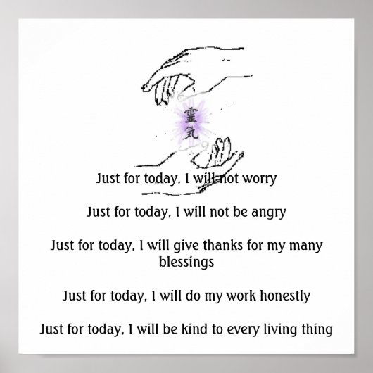 Poster Juste pour aujourd'hui, je ne m'inquiéteraiJuste p (Devant)