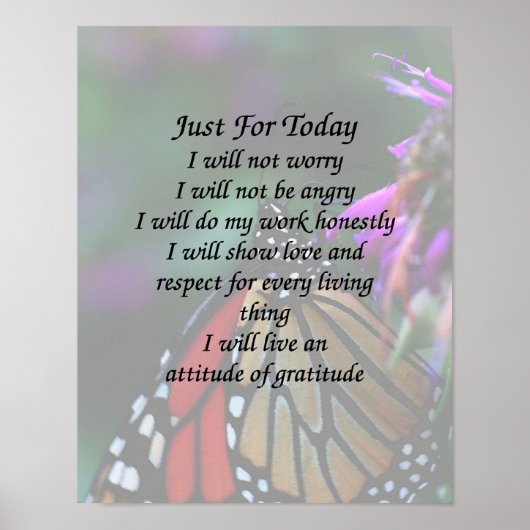 Poster Juste Pour Aujourd'Hui Monarch Butterfly Inspirati (Devant)