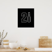 Poster Juste Turned 21 Bière Bottle 21ème Anniversaire (Cuisine)