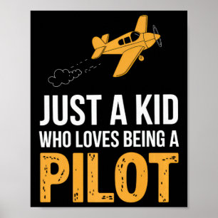 Poster Juste Un Enfant Qui Aime Être Un Avion Pilote Équi