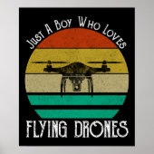Poster Juste Un Garçon Qui Aime Flying Drones (Devant)