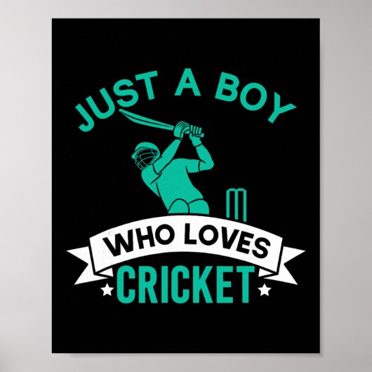 Poster Juste un garçon qui aime joueur de cricket drôle d (Devant)