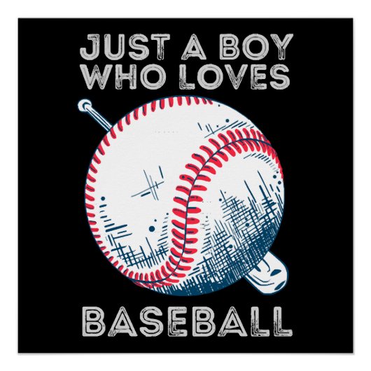 Poster Juste un garçon qui aime le baseball (Devant)