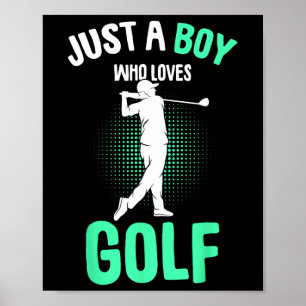 Poster Juste un garçon qui aime le club de golf golfeur g
