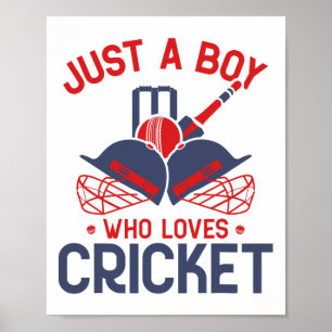 Poster Juste un garçon qui aime le cricket - Joueur de cr