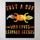 Poster Juste Un Garçon Qui Aime Le Léopard Geckos Lizard (Devant)