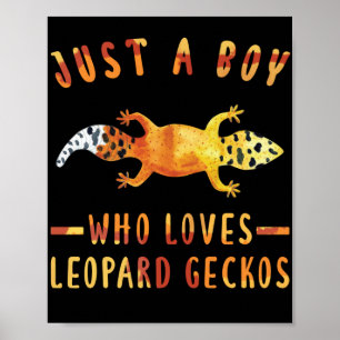 Poster Juste Un Garçon Qui Aime Le Léopard Geckos Lizard