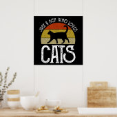 Poster Juste Un Garçon Qui Aime Les Chats (Cuisine)
