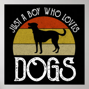Poster Juste un garçon qui aime les chiens