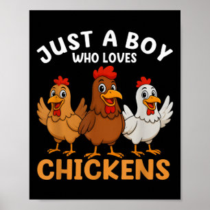 Poster Juste Un Garçon Qui Aime Les Poulets Enfants Garço