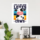 Poster Juste Un Garçon Qui Aime Les Vaches (Bureau à domicile)