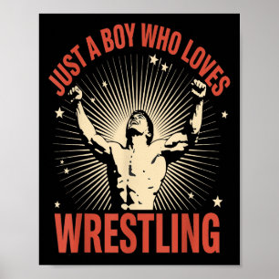 Poster Juste Un Garçon Qui Aime Lutter Conception Vintage