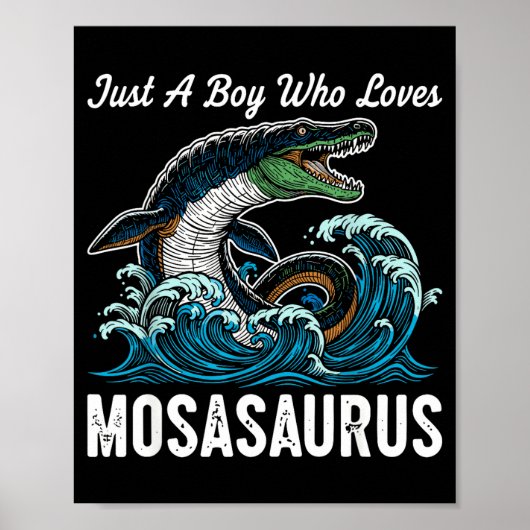 Poster Juste un garçon qui aime Mosasaurus (Devant)
