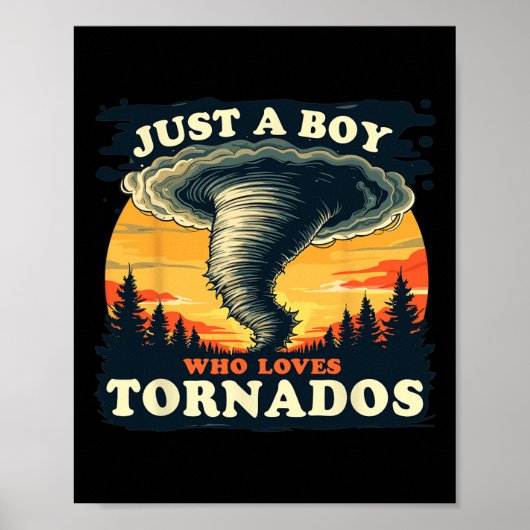 Poster Juste Un Garçon Qui Aime Tornados Météorologie Tem (Devant)
