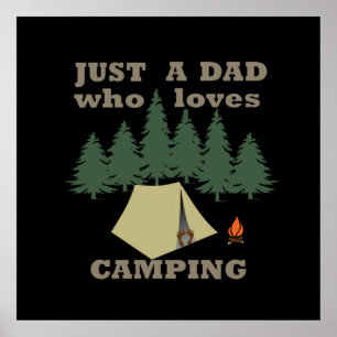 Poster juste un père qui aime le camping et la randonnée