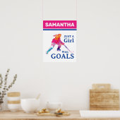 Poster Juste une fille avec des objectifs Hockey Aquarell (Cuisine)