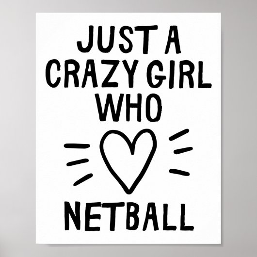 Poster Juste une fille folle qui aime le netball. (Devant)