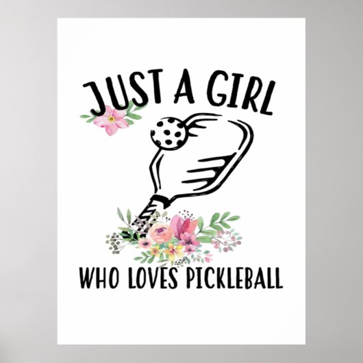 Poster Juste une fille qui adore Pickleball (Devant)