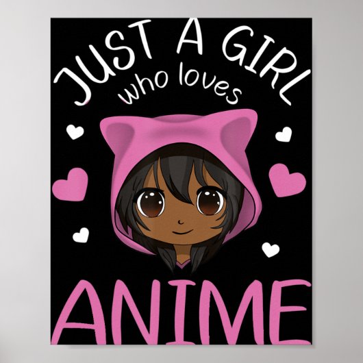 Poster Juste une fille qui aime Anime African American Gi (Devant)