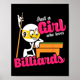 Poster Juste Une Fille Qui Aime Billard Citation Pour Poo