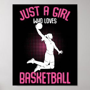 Poster Juste Une Fille Qui Aime Bysketbyll Enfants Filles