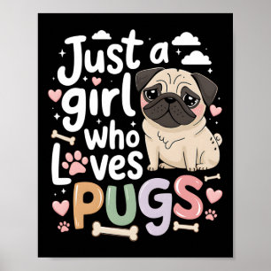 Poster Juste une fille qui aime Carlins Chien Amoureux de