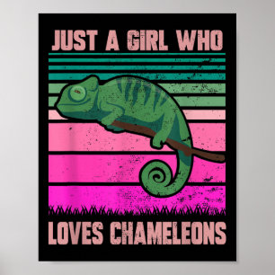 Poster Juste Une Fille Qui Aime Chameleons Citation Drôle