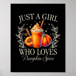 Poster Juste Une Fille Qui Aime Citrouille Épice Automne 