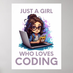 Poster Juste Une Fille Qui Aime Coder Geek Coding Femmes