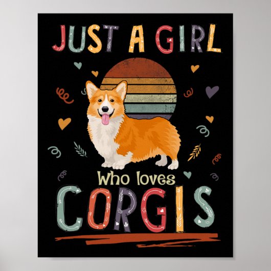 Poster Juste Une Fille Qui Aime Corgis Funny Corgi (Devant)