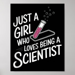 Poster Juste Une Fille Qui Aime Être Scientifique Mignonn
