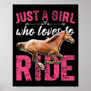 Poster Juste Une Fille Qui Aime Faire Du Cheval À Cheval