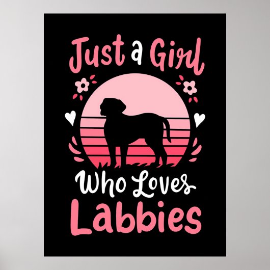 Poster Juste une fille qui aime Labrador Retriever (Devant)