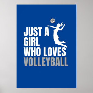 Poster Juste Une Fille Qui Aime Le Joueur De Volley-ball 