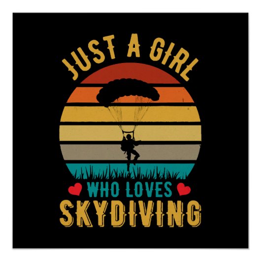Poster juste une fille qui aime le parachutisme (Devant)