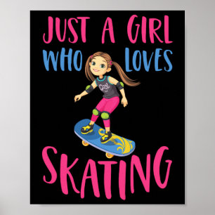 Poster Juste Une Fille Qui Aime Le Patinage Drôle Planche