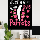 Poster Juste Une Fille Qui Aime Le Perroquet (Bureau à domicile)