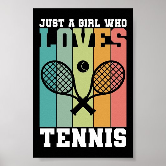 Poster Juste une fille qui aime le tennis | Cadeaux du jo (Devant)