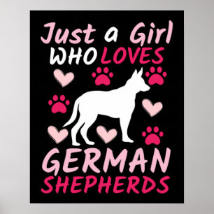 Poster Juste Une Fille Qui Aime Les Bergers Allemands