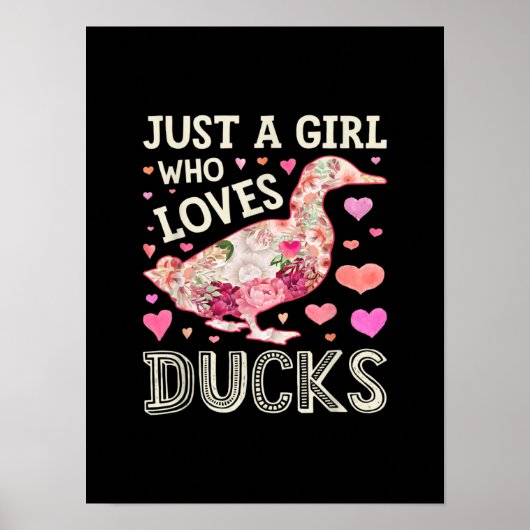 Poster Juste Une Fille Qui Aime Les Canards Drôle Canard  (Devant)