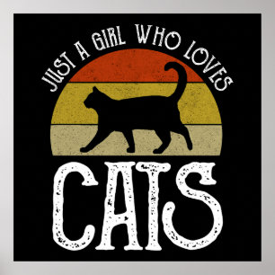 Poster Juste Une Fille Qui Aime Les Chats