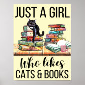 Poster Juste Une Fille Qui Aime Les Chats Et Les Livres (Devant)