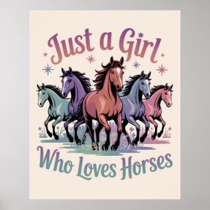 Poster Juste une fille qui aime les chevaux