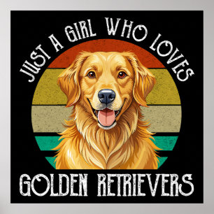 Poster Juste Une Fille Qui Aime Les Golden Retrievers