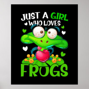 Poster Juste Une Fille Qui Aime Les Grenouilles Enfants F