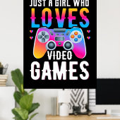 Poster Juste une fille qui aime les jeux vidéo (Bureau à domicile)